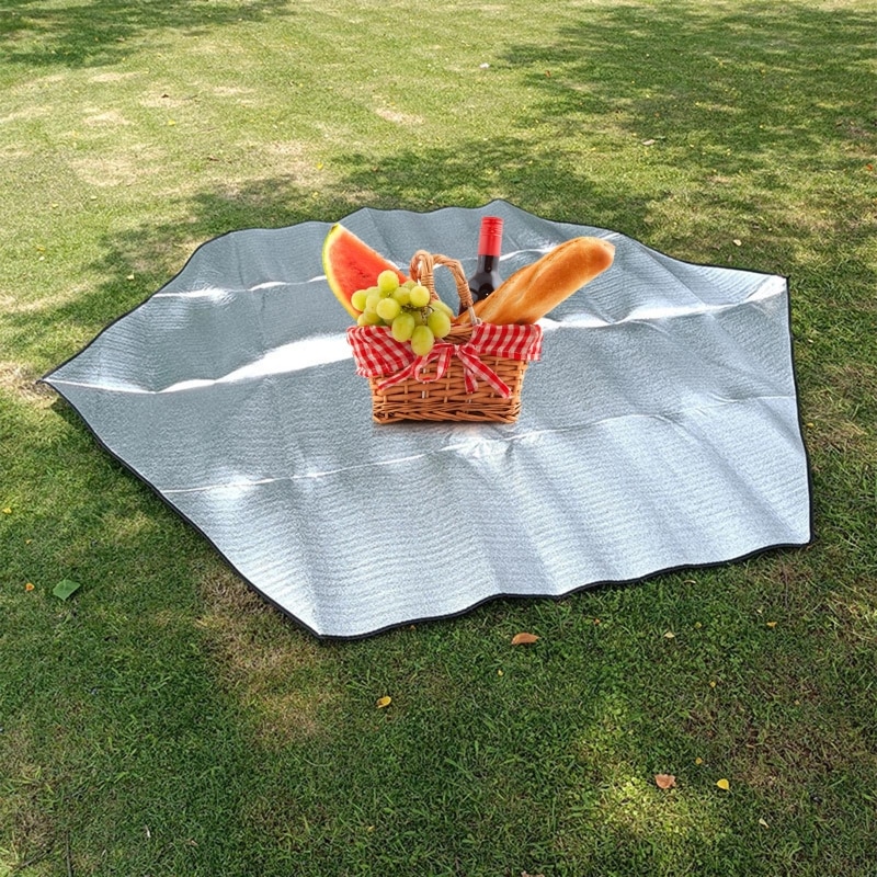 Cheap Goat Tents Hexagon Aluminum Film Mat Moisture Proof Waterproof Floor Mat Pad for Outdoor Lawn Camping Picnic Resistant Tearing Tent Heat In   